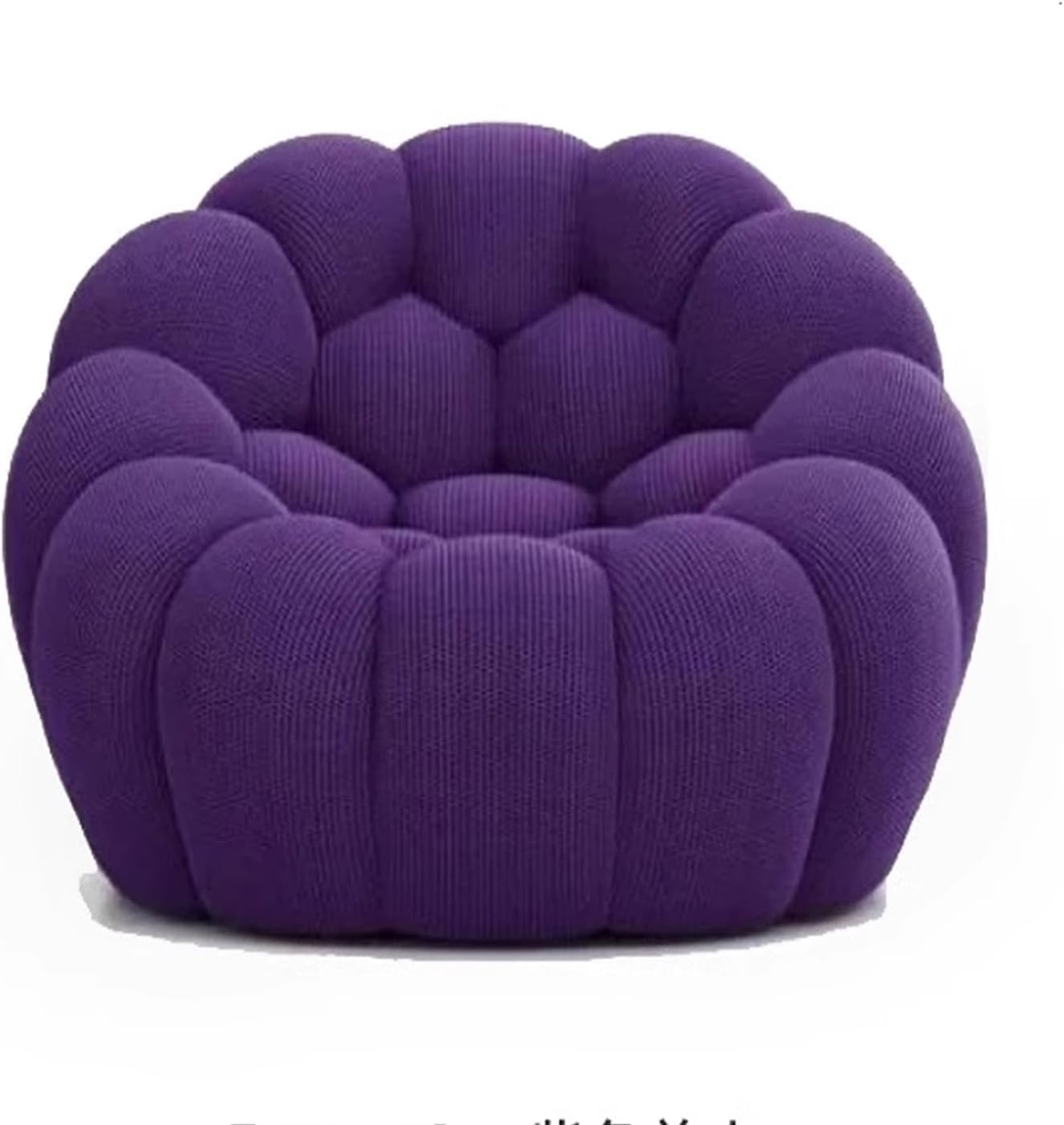 YAXANSIH Purple Mesh Fabric 47'' Bubble Single Floor Sofa, 120*113